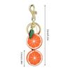 Creative  Orange Bag Charm Resin Tangerine Key Chain Handbag Bag Hanging Ornament Fruit Keyring Card Holder Diy Charms