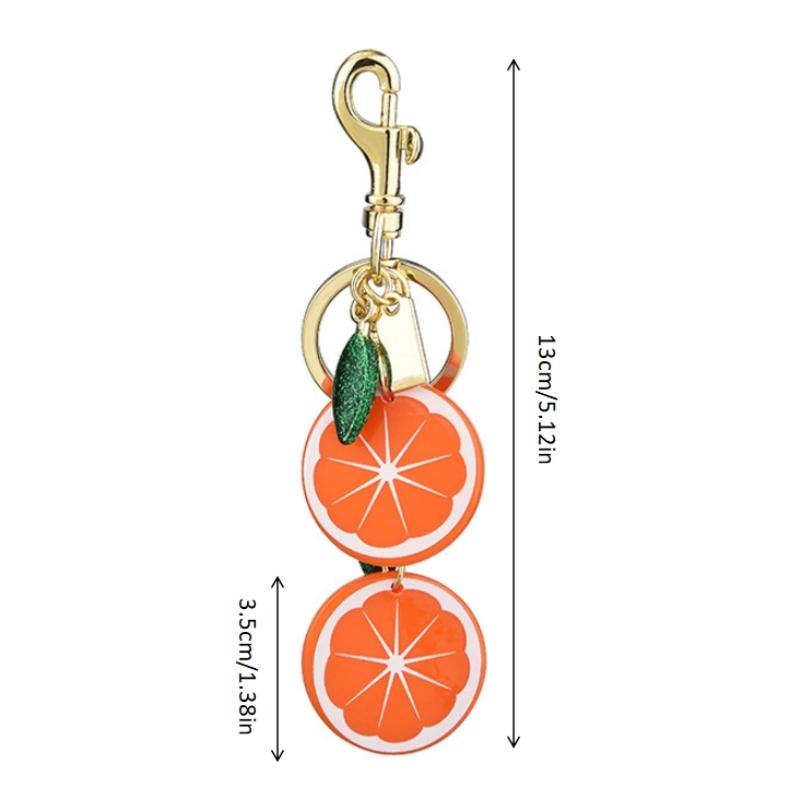 Creative Orange Bag Charm Resin Tangerine Key Chain Handbag Bag Hanging Ornament Fruit Keyring Card Holder Diy Charms
