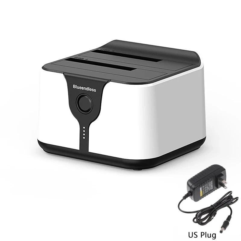 

Док-станция для двух жестких дисков SATA на USB 3.0, клонированная док-станция для 2,5/3,5 SSD, корпус для жесткого диска, адаптер для жесткого диска для ноутбука