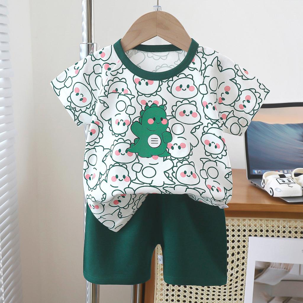 Kinder Baumwolle Kurzarm Kurzhose Set Für Sommer; T-Shirt-Sets für Jungen und Mädchen