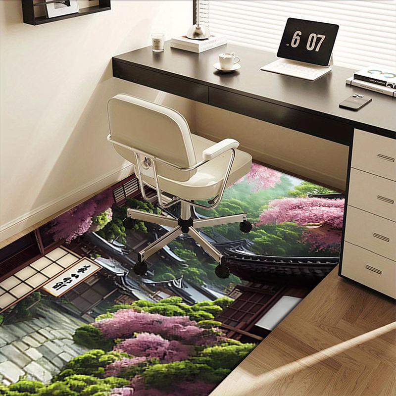 Charming Japanese Garden Chair Mat Office Carpet, Oversized Rug for Home Decor, Sofa Mat, Gift Idea for Any Room