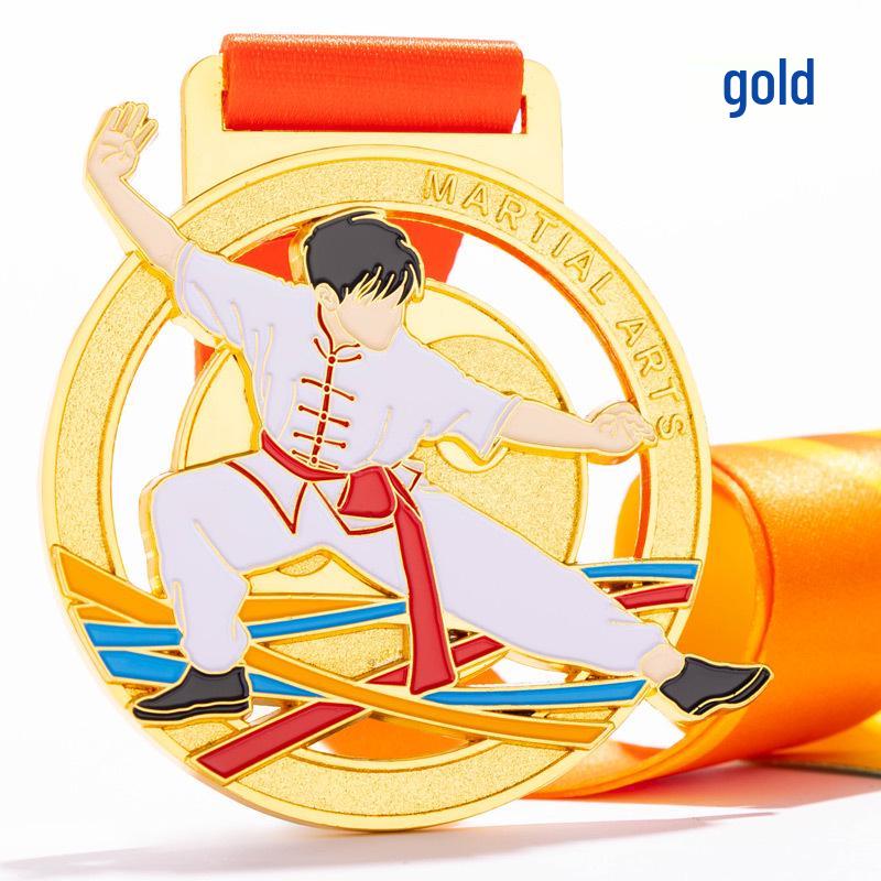 Custom Martial Arts Taekwondo Competition Medals - Gold, Silver Sanda Champion Awards