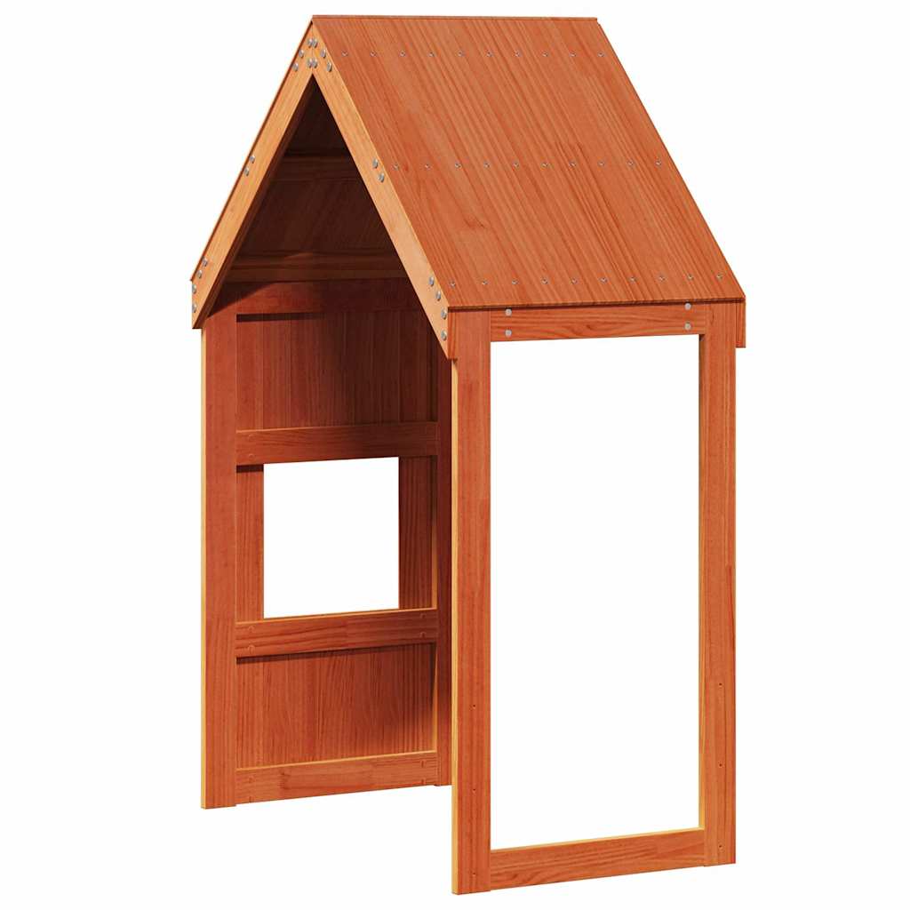 Kids  Bed Canopy Wax Brown 55 X 84 X 132 Cm Solid Wood
