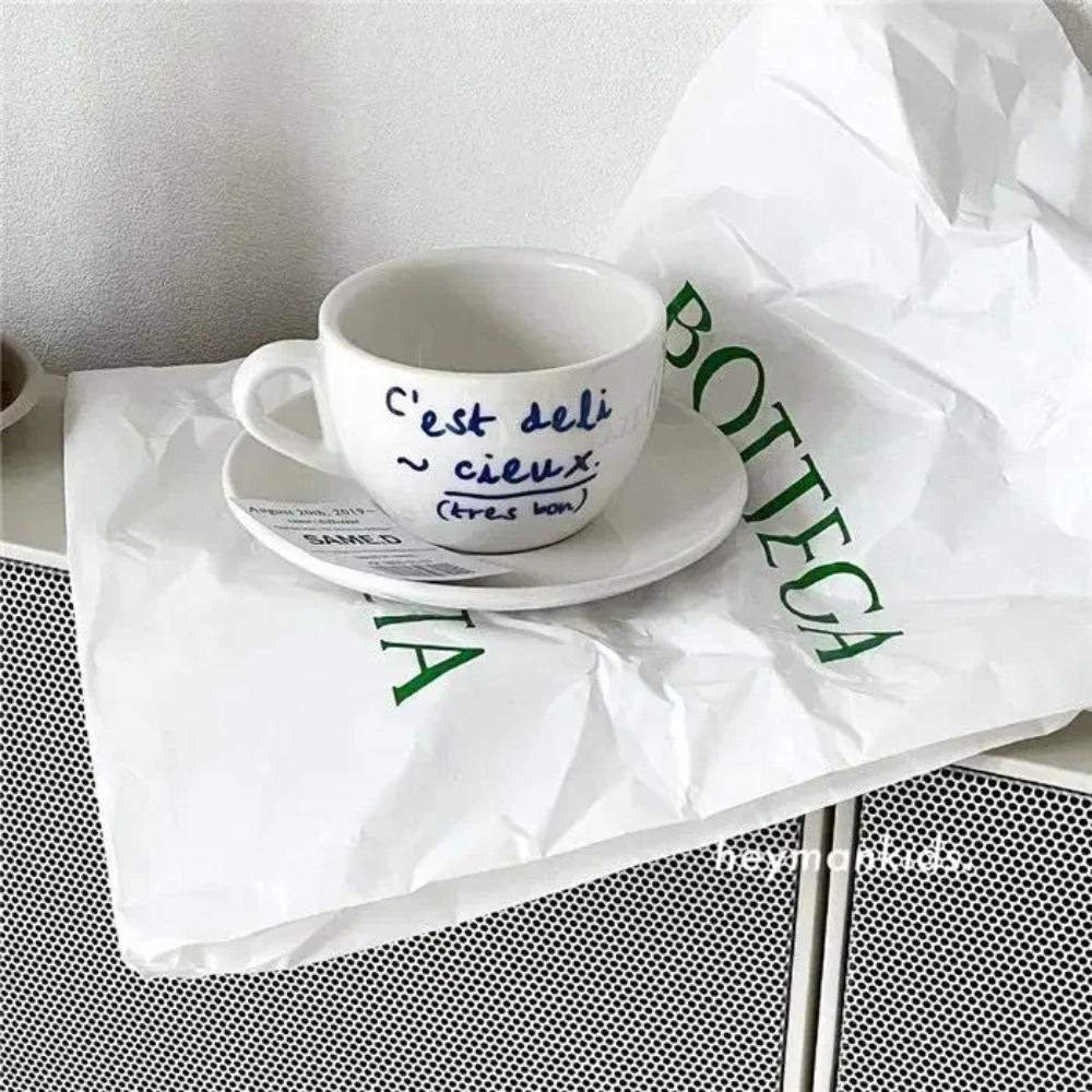 

Корейский INS Blue Letter керамическая кружка тарелка набор французская романтическая молочная чашка офисные кофейные чашки изысканный подарок на день рождения 200 мл 200ml синий