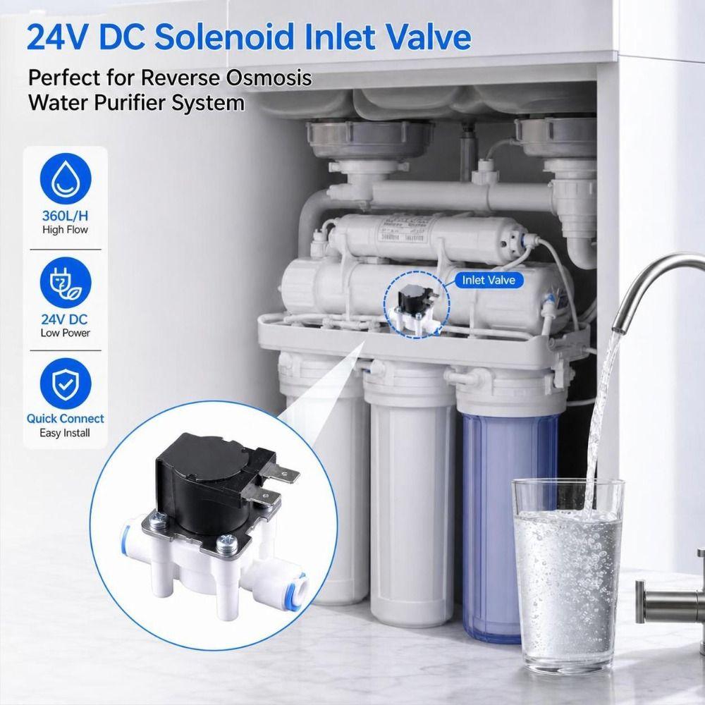DC 24V Electromagnetic Valve Fast Response RO Solenoid Valve Water Purifier Valve Water Filters