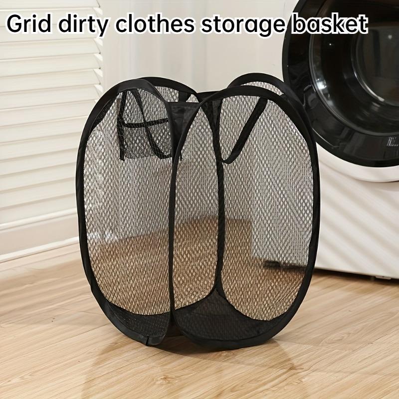 Foldable Pop-Up Laundry Basket - Large Capacity Mesh Hamper with Ergonomic Handle, Portable Storage for Laundry Room, Bathroom