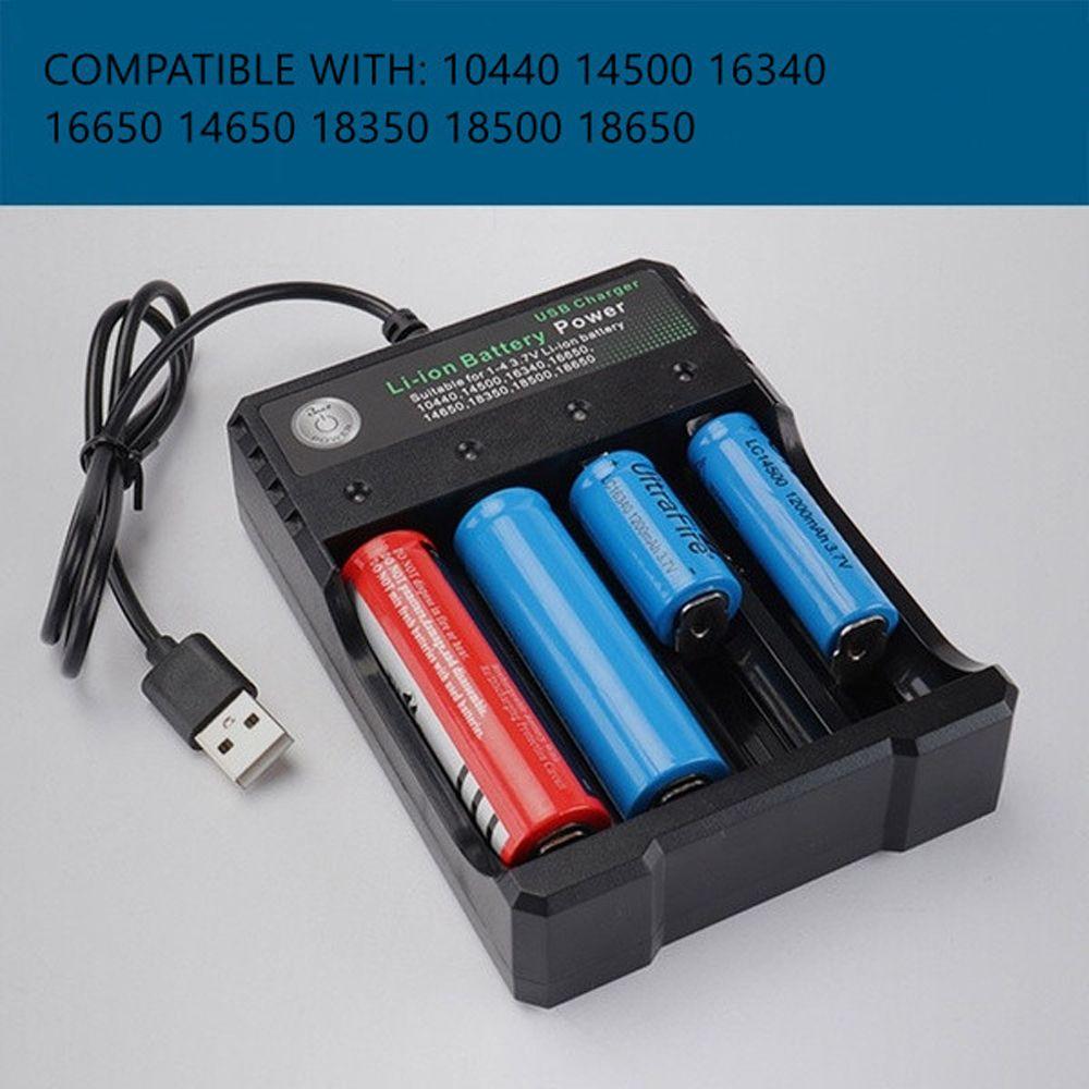Chytrá nabíječka 18650/18500/16340/14500/26650 USB nabíječka baterií pro nabíjení 18650 4 sloty