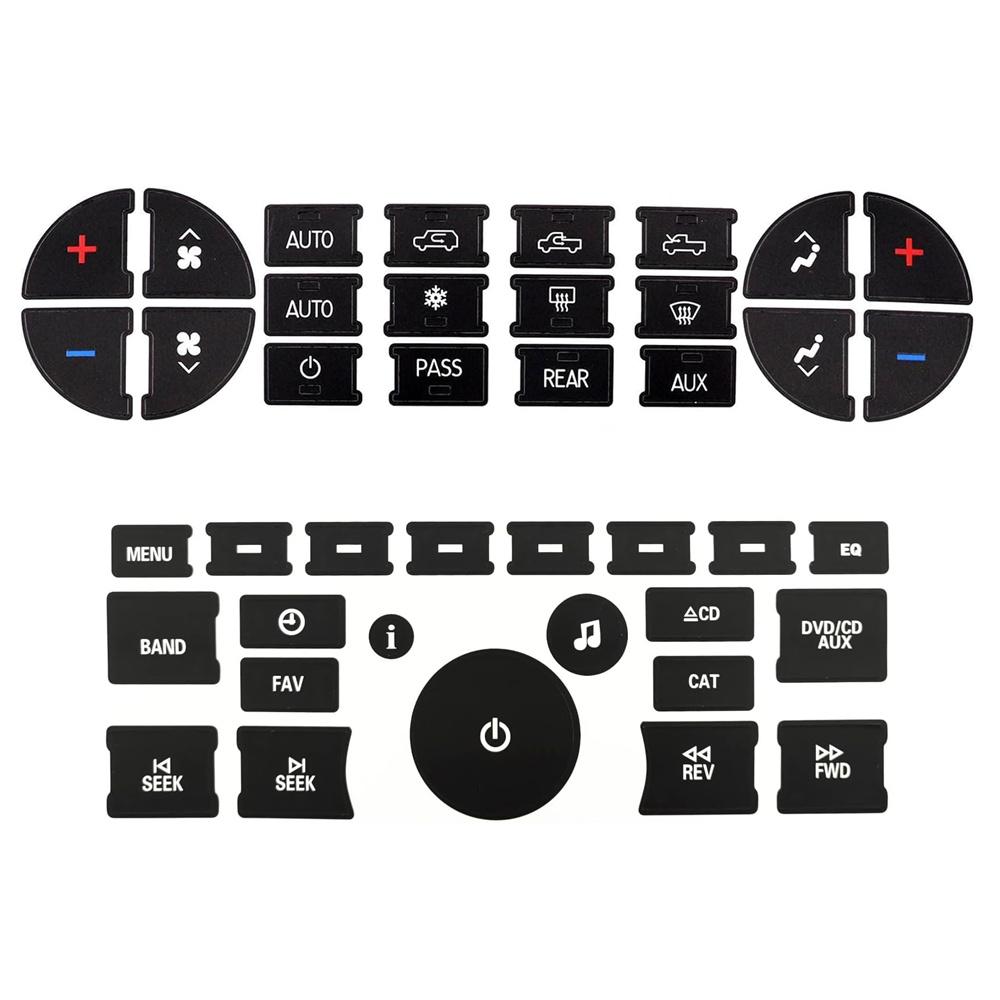 Button Repair Kit AC Dash Switch Sticker For Chevrolet Silverado 2007-2013