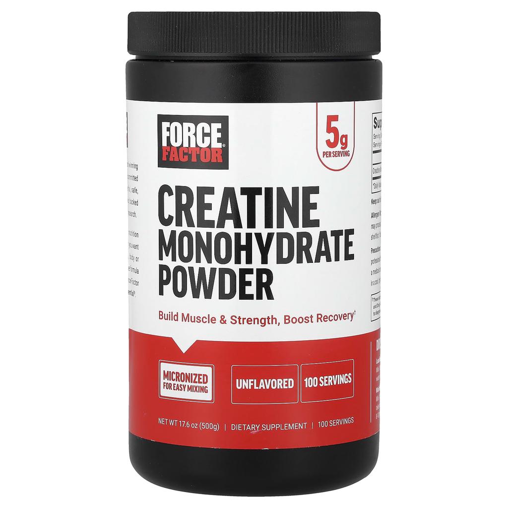 Force Factor, Creatine Monohydrate Powder, Unflavored, 500g (17.6oz)