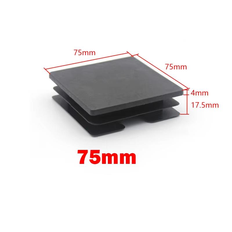 Square Plastic Black Blanking End Caps 13x13mm-120x120mm Inner Plug Cap Furniture Leg Tube Pipe Inserts Plugs Decorative Dust