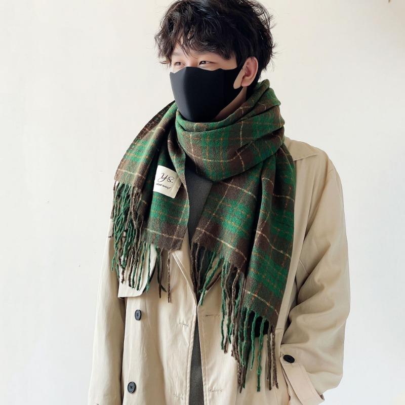 Winter Christmas red atmosphere soft waxy scarf female couple style holiday gift high sense angola red plaid shawl