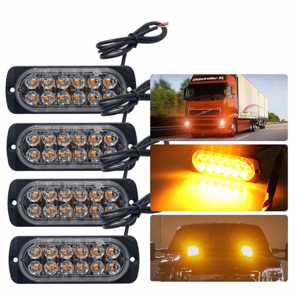 Luces LED De Policía RC Para Coches 1/8 A 1/16 – 5 Modos Intermitentes, Giro Rápido/Lento, Conexión Al Receptor CH3, Amarillo De 11x15 Mm