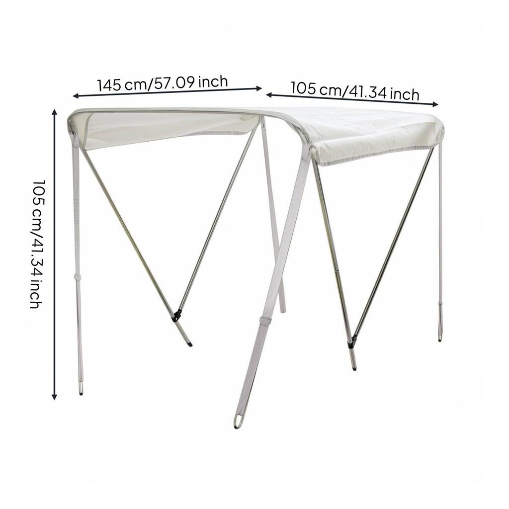 Bimini Top with Support Poles | Resistant, Boat Canopy Metal Frame, for Inflatable Boats
