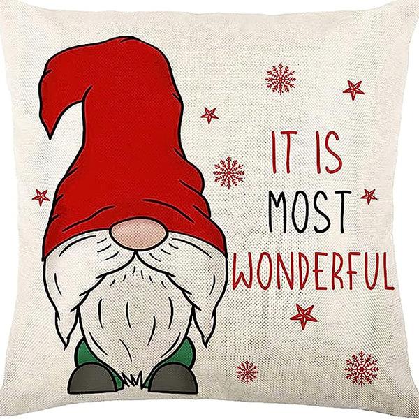 New Christmas Combination Pillowcase Christmas Hat Bell Dwarf Pillowcase Home Holiday Decoration Cushion Cover