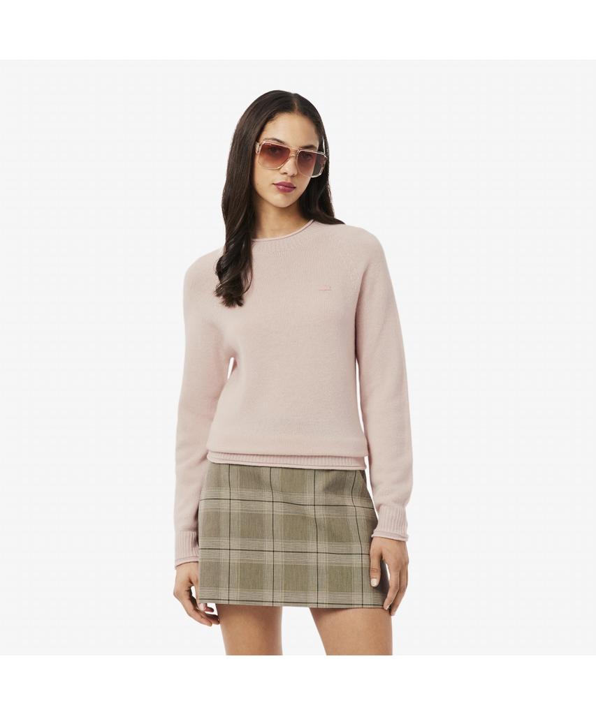 LACOSTE Women'S Carded Wool Crew Neck Sweater Af4160-55N Ady