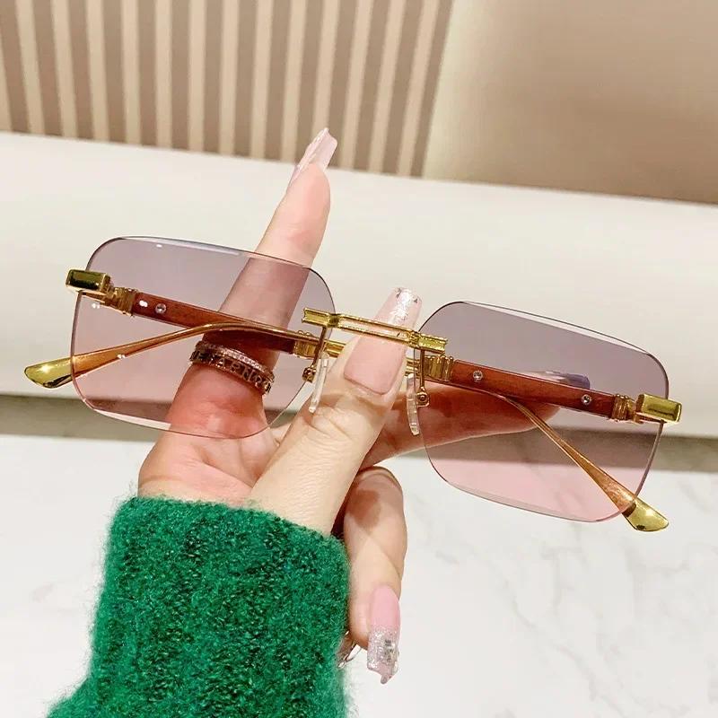 Small Square Luxurious Sunglasses Women Men Brand Designer Fashion Sun Glasses Female Male Casual Rimless