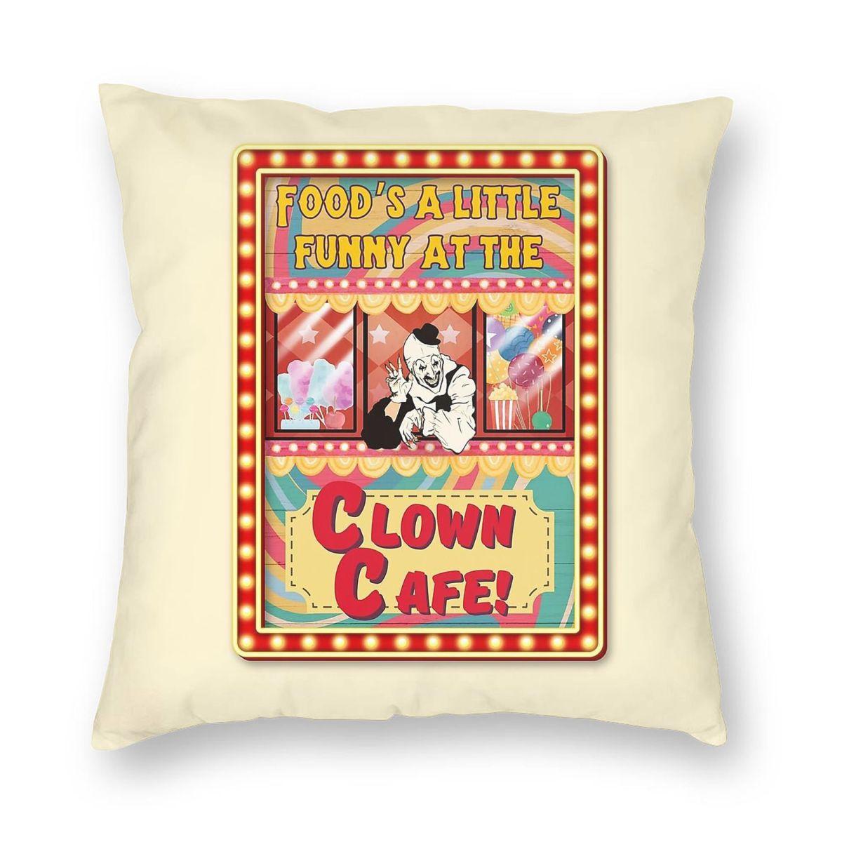 Clown Cafe With Art The Clown Pillowcase Polyester Linen Velvet Pattern Zip Decorative Pillow Case Sofa Cushion Cover x 30x30cm