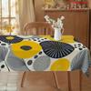 2D Flat 1pc - Fashionable, Beautiful, And Soft Tablecloth, Easy To Clean And Reusable, Suitable for All Seasons, Abstract Floral Pattern, Yellow And G