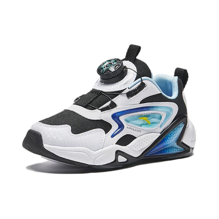 Anta Kids Comfortable Non-Slip Wear-Resistant Low-Top Running Shoes Kids sneakers Black White Waterfall-Blue A12439904-1
