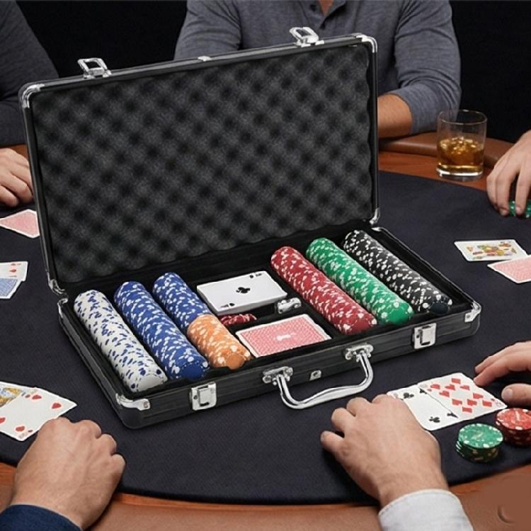 Premium Poker Chip Box 300 Capacity Rectangle Aluminium Alloys Card Box Scratch Resistant for Poker Player