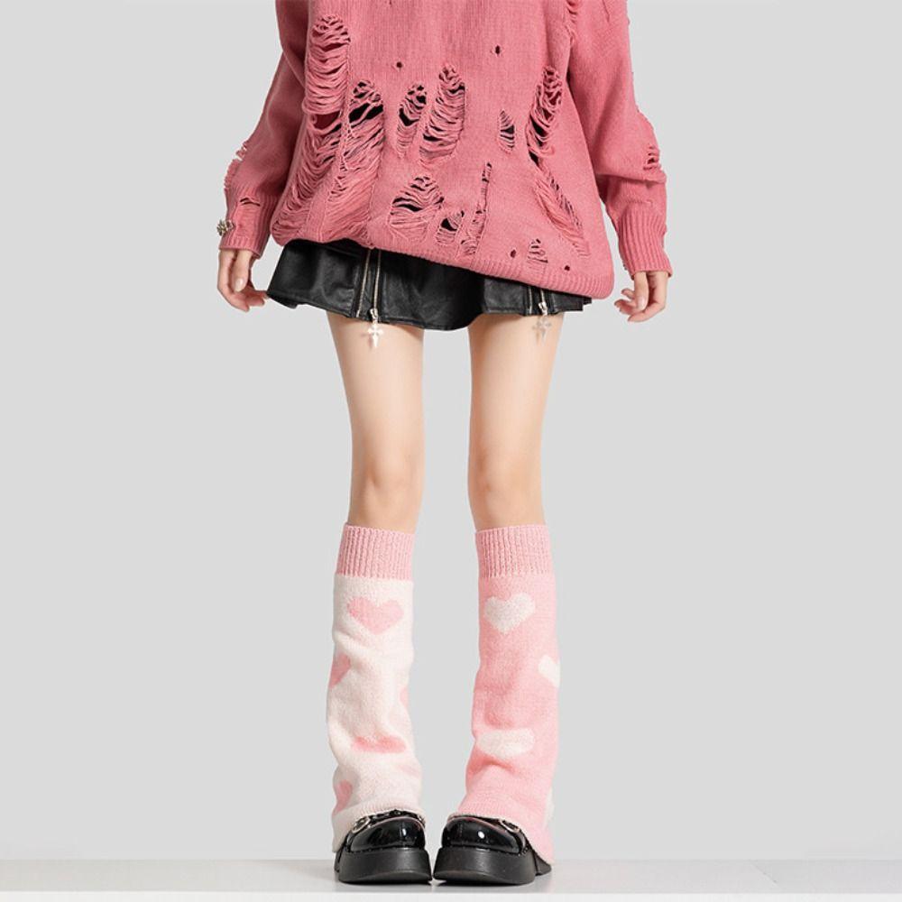 

Harajuku Jk Leg Warmers Lolita Y2k Leg Socks Casual Knitted Leg Cover Streetwear Q