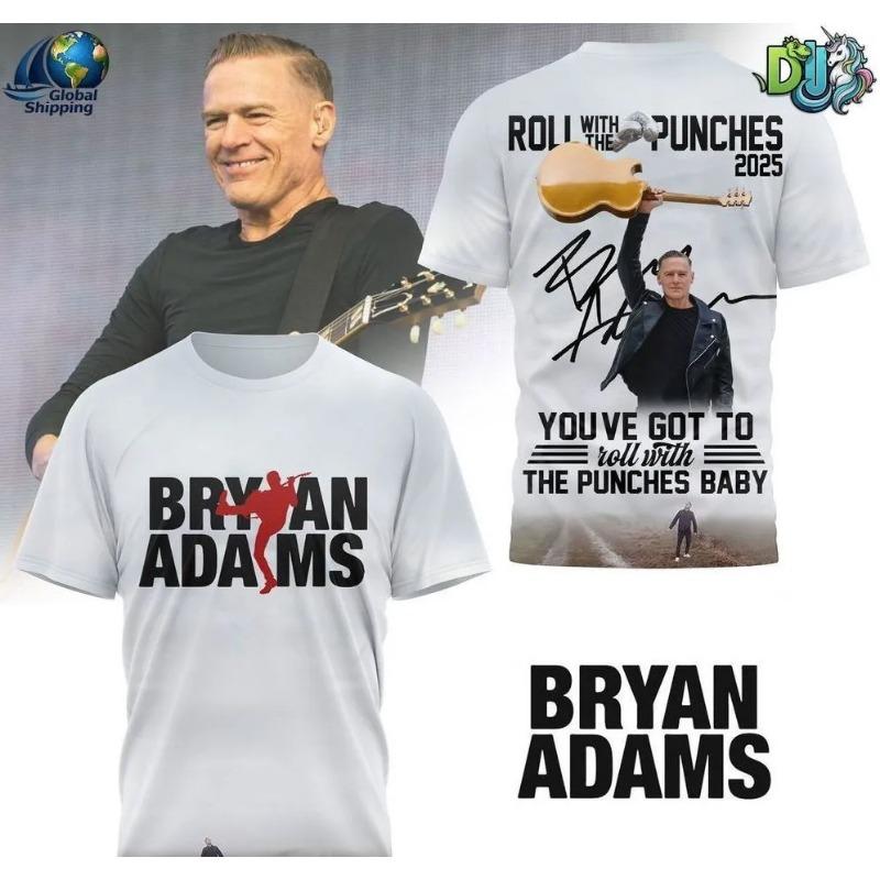 Bryan Adams 2025 Tour Roll With The Punches 3D tričko