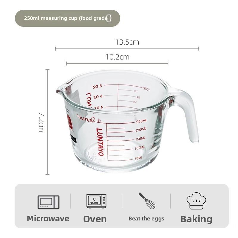 

Luntayo Kitchen Glass Measuring Cup With Markings For Baking And Cooking 250ml прозрачный