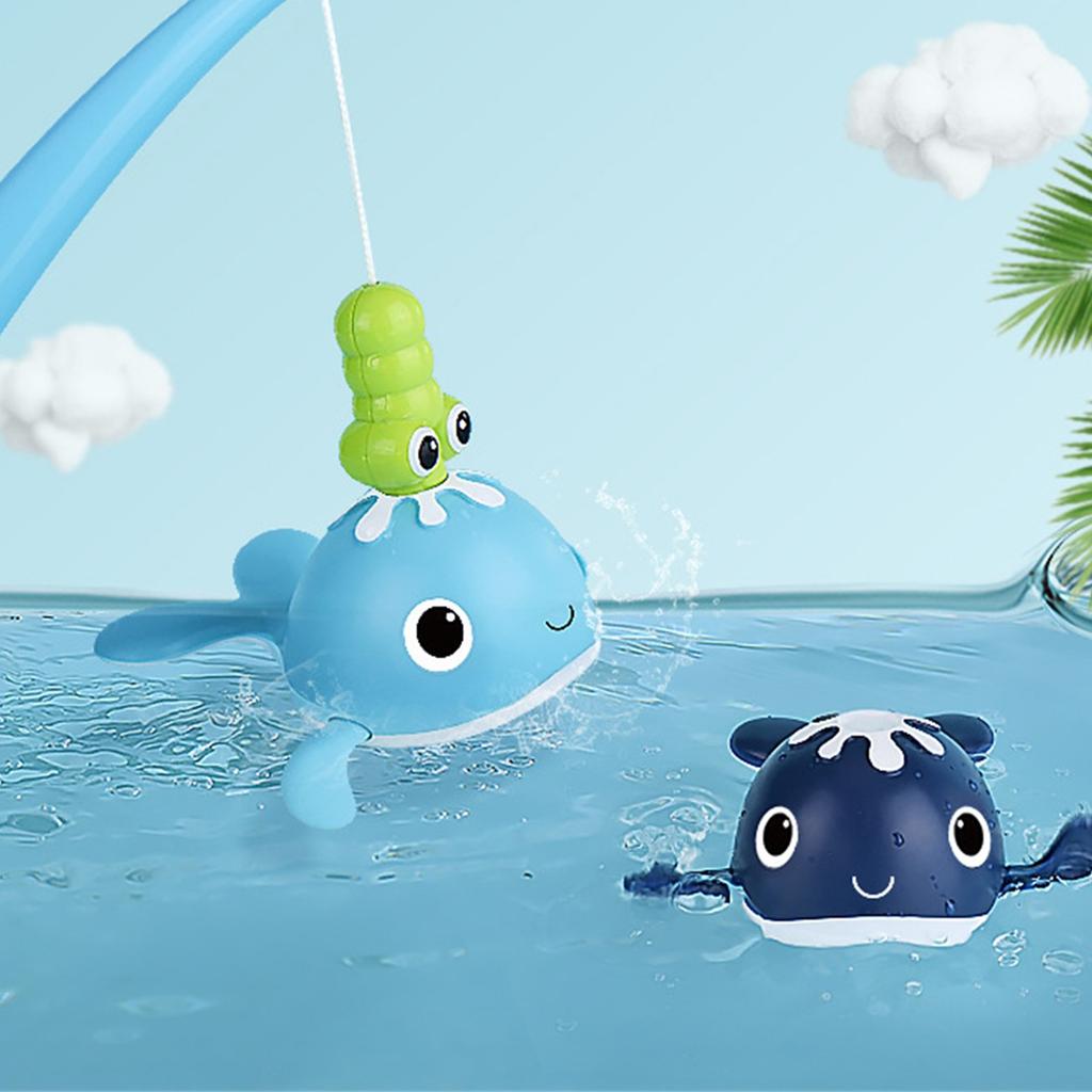 Baby Wind-up Swimming Whale Chain Swimming Whale Bath Magnetic Fishing Set Bath Swimming Toy