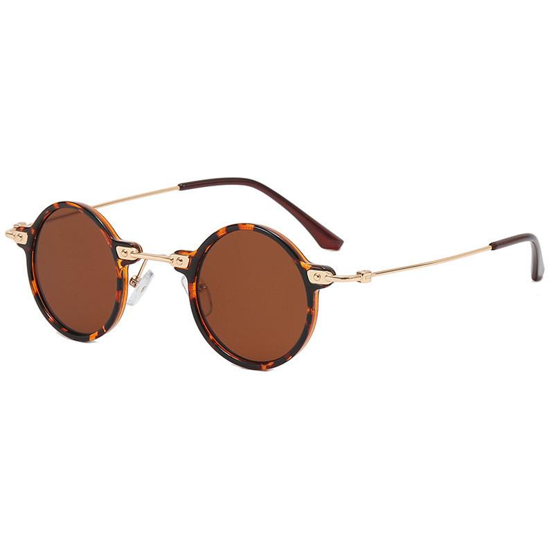 Punk Style Round Flat Glasses With Uv Protection For Men And Women Summer