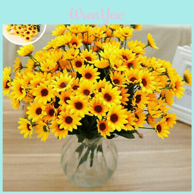 Material Artificial Sunflower Fake Silk Flower Bridal Bouquet For Festive Decor**