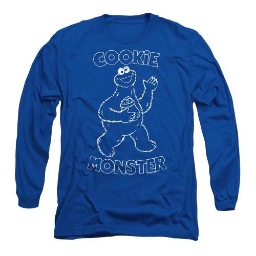Sesame Street Unisex Adult Simple Cookie Long-Sleeved T-Shirt