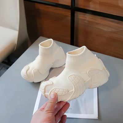 Children Mesh Sports Shoes 2024 Autumn New Fashion Boys Girls Casual Shoes Solid Color Versatile Kids Knitted Shoes Soft Sole