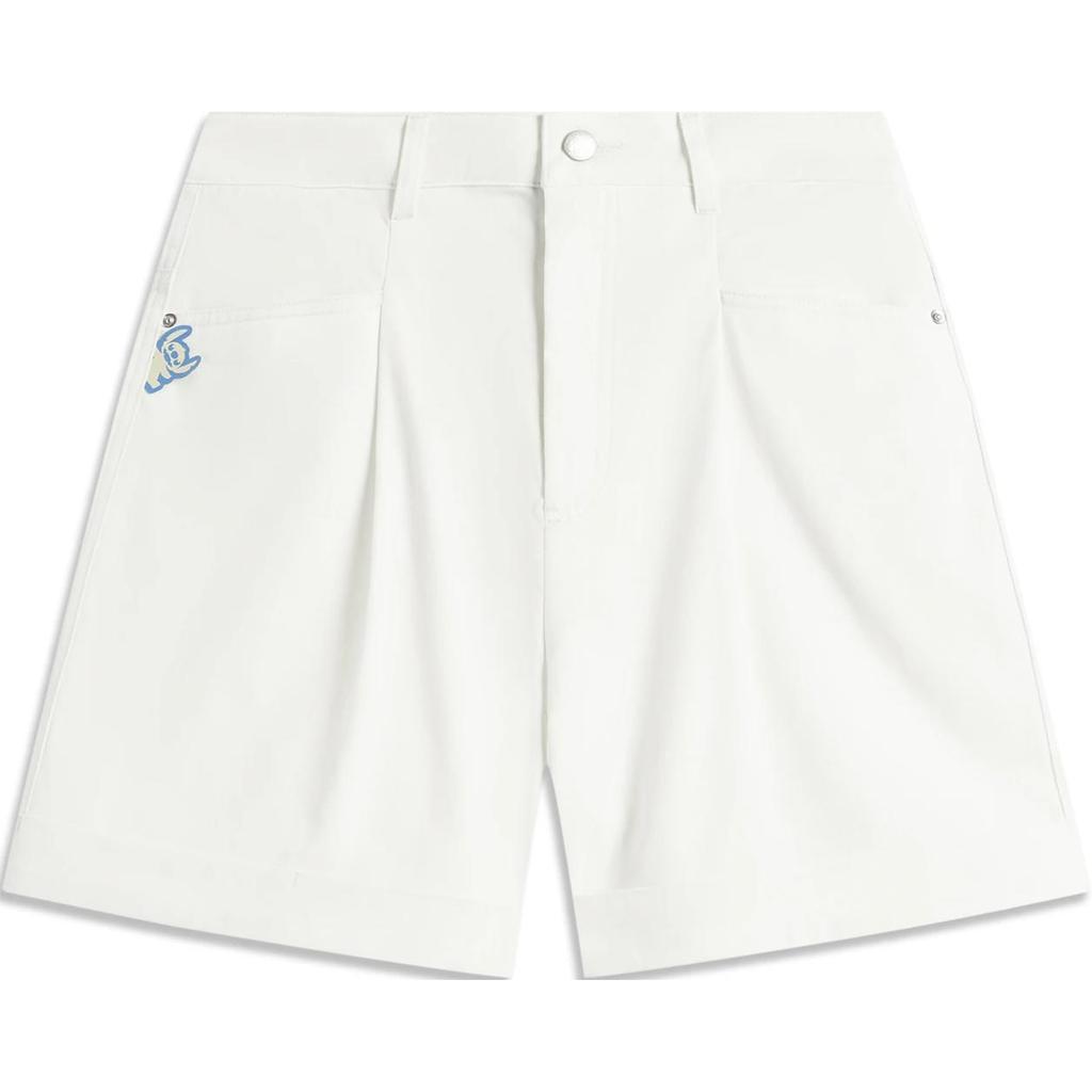 Li Ning X Disney Collaboration Stitch Series Solid Color Mid Waist Comfortable Breathable Straight Leg Casual Shorts Women Shorts AKSU326-1