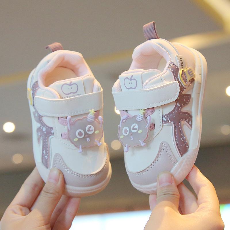 Baby Non-Slip Soft Sole Shoes - Spring/Autumn, Anti-Kick, Magic Tape, Cartoon Design for Boys and Girls