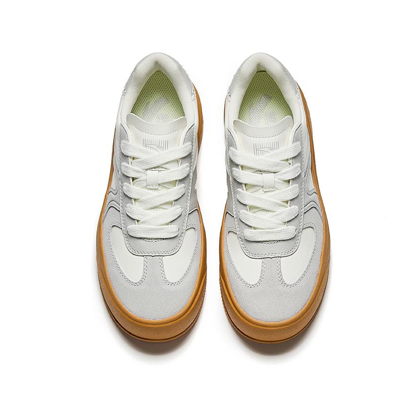 Anta Life Collection Slip Resistant Abrasion Resistant Low top Skateboard Shoes Women's White Gray 922448003-1
