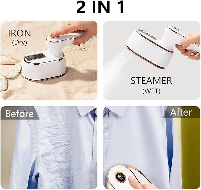 Dual-Mode Rotating Steam Iron for Dorms & Homes
