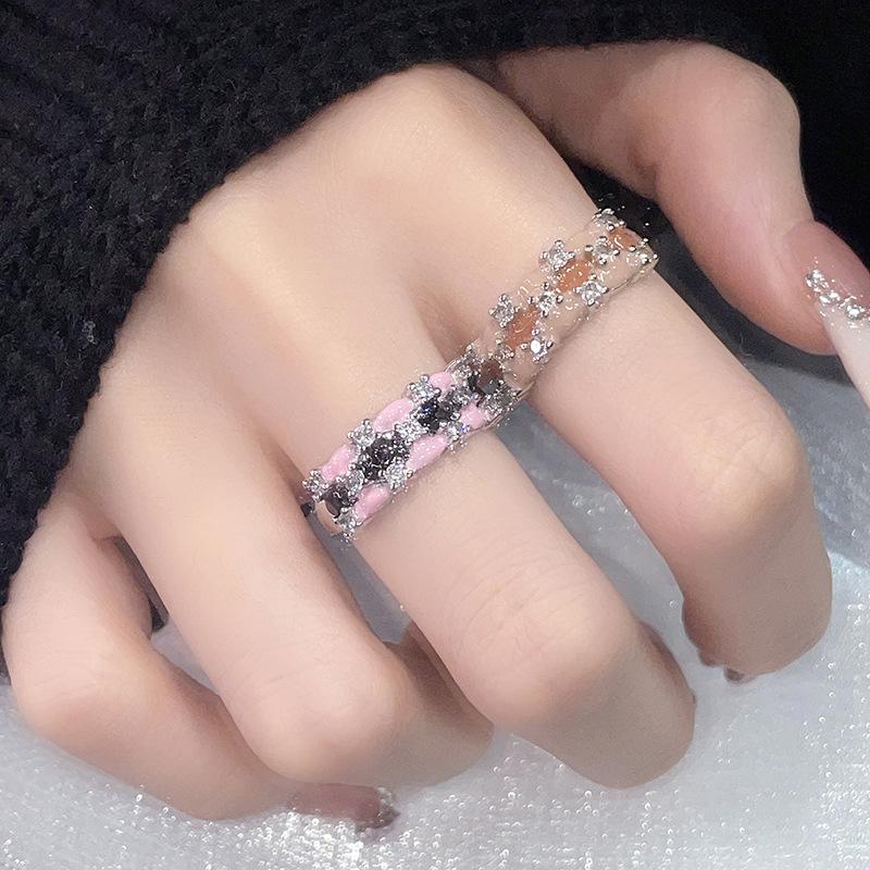 Maillard Series Open Ring Light Luxury High-End Women'S Niche Design Personality Ring Tide