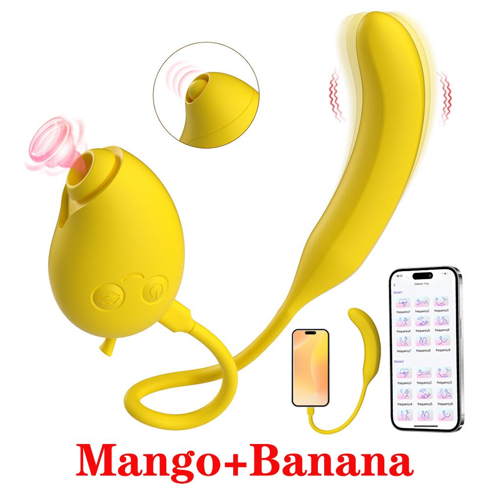 2 in 1 APP Control with 9 Pulsation & Sucking Modes Nipple Anal Clitoral Stimulator Clit Sucker Female Dildo Masturbator Sex Toy