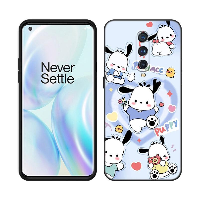 Cartoon Lovely Pochacco Black Silicone Phone Case For OnePlus 9 10 11 12 ACE 2V Pro 9RT 10T 10R Nord CE 2 3 Lite N10 N20 N30 5G