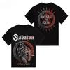 Stivali da Guerra Band Svedese Metal Rock High Street Vintage Pantaloncini Corti Selvaggi T-shirt da Uomo in Puro Cotone