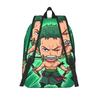 Plain Green Cute Zoro One Piece Backpack  Streetwear Backpacks Female Cycling Lightweight High School Bags High Quality Rucksack