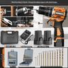Brushless Electric Drill with Lithium Battery - Compact Rechargeable Impact Tool & Screwdriver