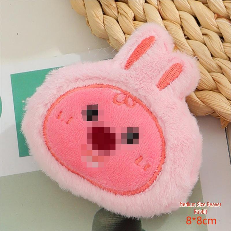 Adorable Plush Bear & Rabbit Brooch Keychain for Kids & Women - Cute Bag or Pin Accessory