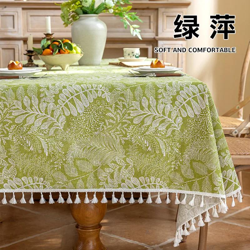 

Pastoral style small floral tablecloth rectangular camping cover tassel edge atmosphere cover 80x80cm 1pcs