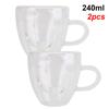 180ml/240ml Heart Love Shaped Tea Beer Mug Juice Cup Coffee Cups Mug Gift Double Layer Glass Mug Heat-Resisting Drinkware