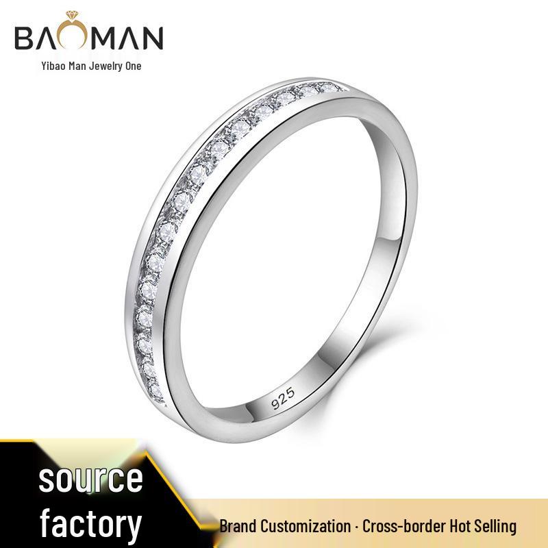 Bague Classique Européenne Américaine en Argent Sterling 925 avec Zircon pour Femmes - Bijou Rétro, Polyvalent et Intemporel.