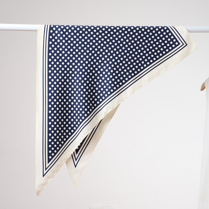Women Korean Style Fashion Soft Polka Dot Twill Neck Scarf Sunscreen Shawl