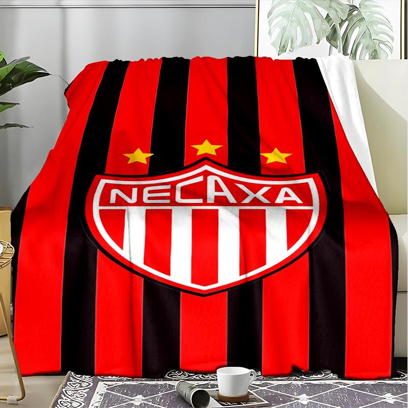 1PC Football Crest Heartbeat Printed Soft Flannel Blanket Throw for Adult Bedroom Living Room Sofa Camping Travel Fan gifts Christmas Gifts