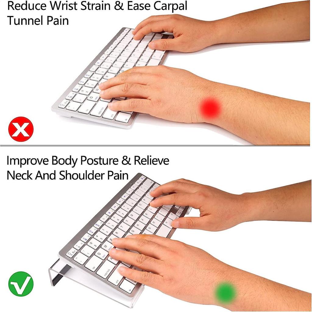 Transparent Acrylic Computer Keyboard Stand 78-Keys Keyboard Riser Lift Tray Non-slip Desktop Keyboard Holder Office Supplies