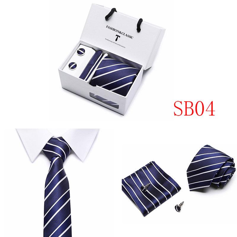 Men's Tie Gift Set: Striped & Polka Dot Tie, Pocket Square, Cufflinks